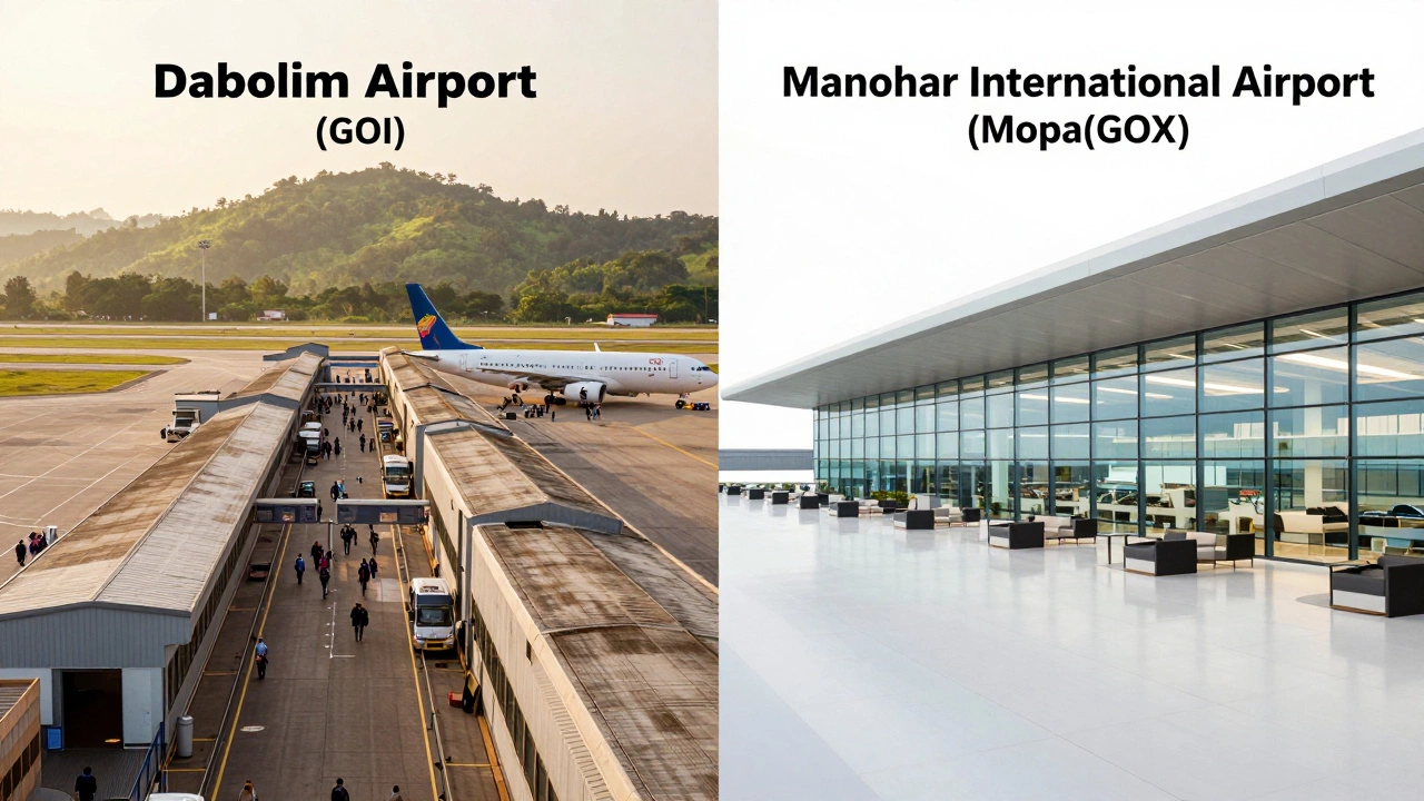 Comparison of cramped Dabolim and spacious Mopa airports