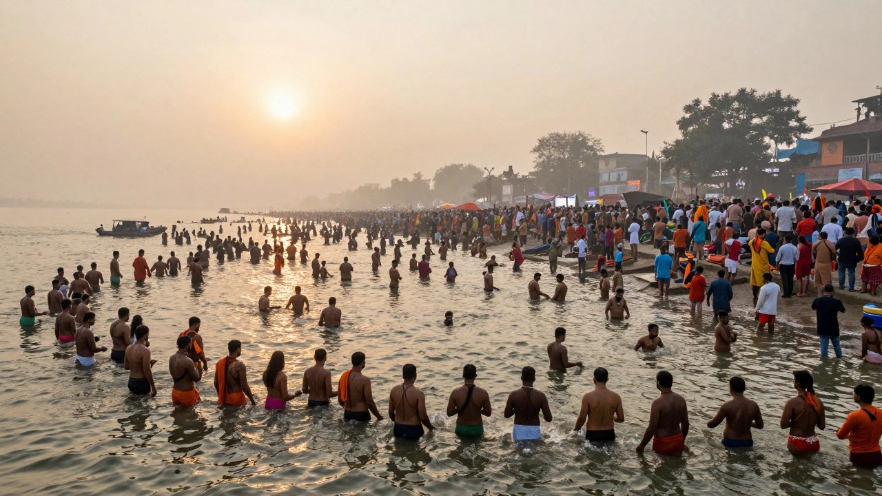 Millions bathing in freezing river waters at dawn during Kumbh Mela