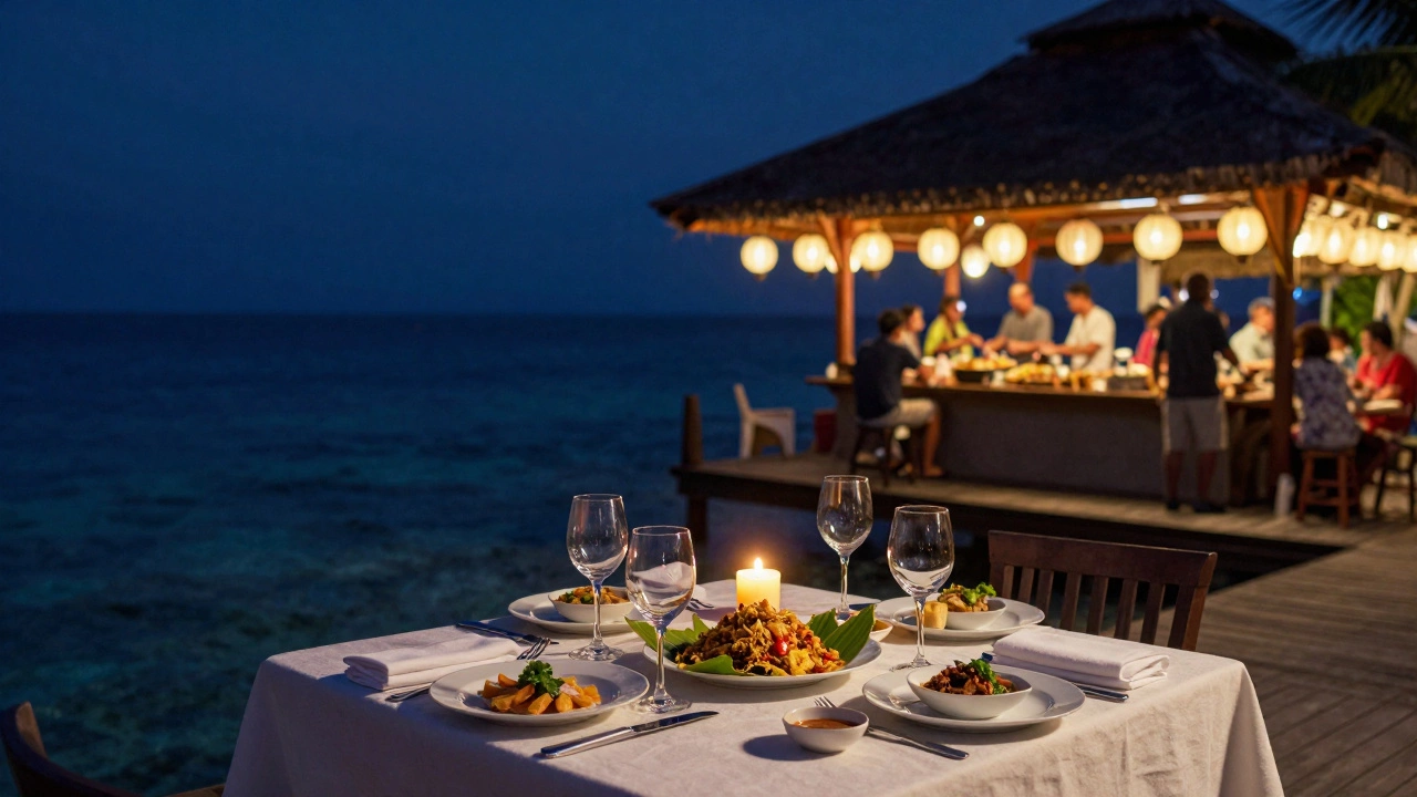 Expensive Maldives dinner vs affordable Bali street food